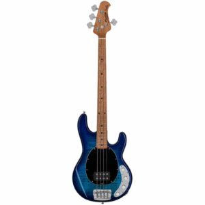 Sterling By Music Man StingRay 34 Flame Maple in Neptune Blue