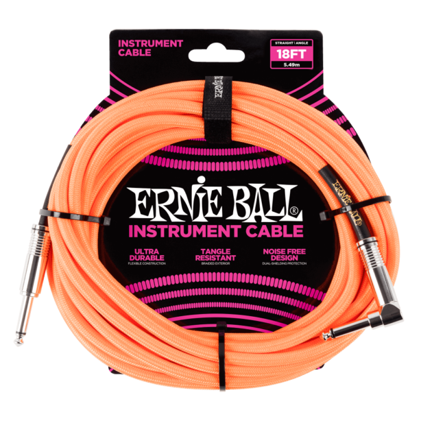 Ernie Ball 5.5 MetersBraided Straight / Angle Inst Cable